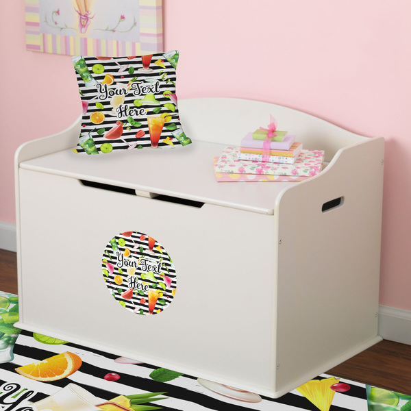 Cocktails Round Wall Decal on Toy Chest