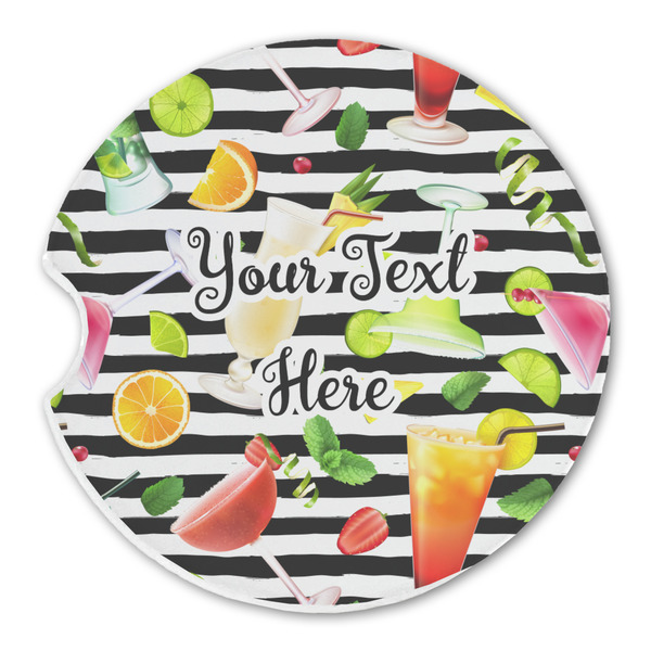 Custom Cocktails Sandstone Car Coaster - Single (Personalized)
