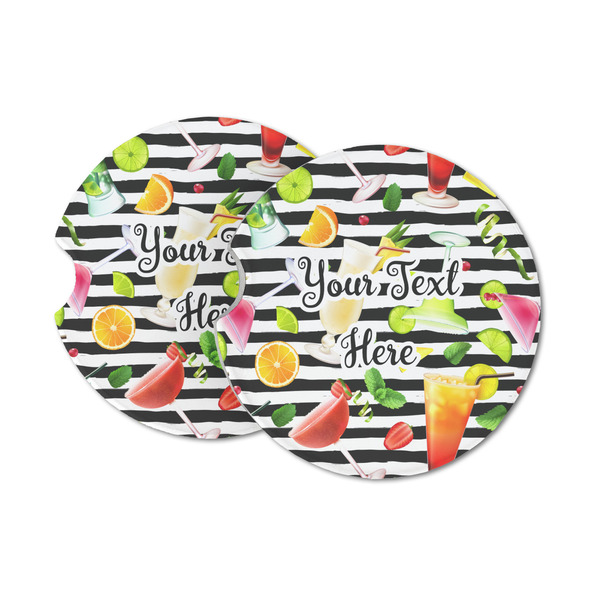 Custom Cocktails Sandstone Car Coasters - Set of 2 (Personalized)