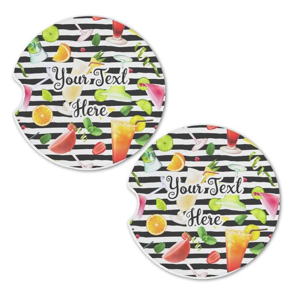 Cocktails Sandstone Car Coasters - Set of 2