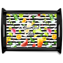 Cocktails Black Wooden Tray - Large (Personalized)
