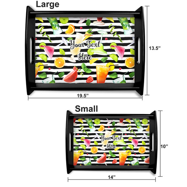 Cocktails Serving Tray Black Sizes