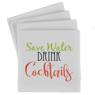 Cocktails Absorbent Stone Coasters - Set of 4 (Personalized)