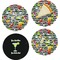 Cocktails Set of 4 Glass Appetizer / Dessert Plate 8" (Personalized)