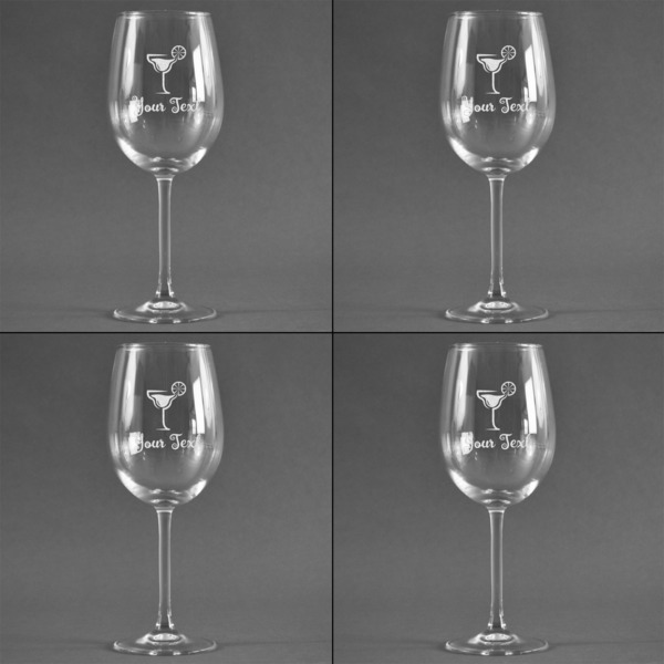 Cocktails Set of Four Personalized Wineglasses (Approval)