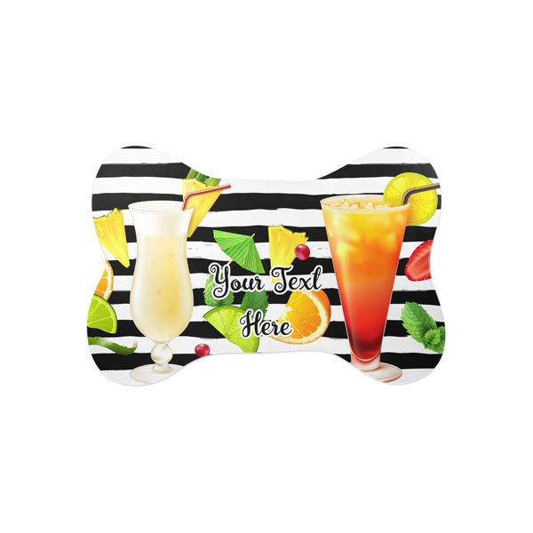 Custom Cocktails Bone Shaped Dog Food Mat (Small) (Personalized)