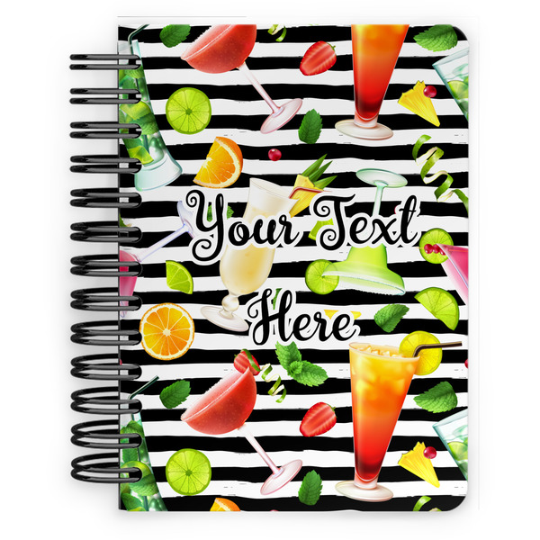 Custom Cocktails Spiral Notebook - 5x7 w/ Name or Text