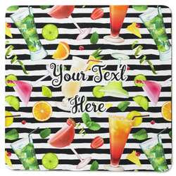 Cocktails Square Rubber Backed Coaster (Personalized)