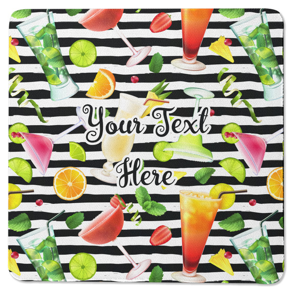 Cocktails Square Coaster Rubber Back - Single
