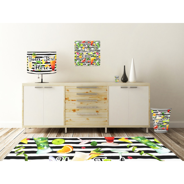 Cocktails Square Wall Decal Wooden Desk