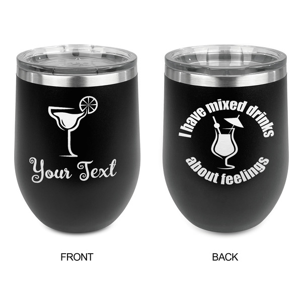 Cocktails Stainless Wine Tumblers - Black - Double Sided - Approval
