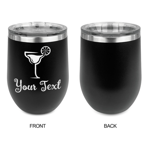 Cocktails Stainless Wine Tumblers - Black - Single Sided - Approval