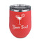 Cocktails Stainless Wine Tumblers - Coral - Single Sided - Front