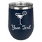 Cocktails Stainless Wine Tumblers - Navy - Double Sided - Front