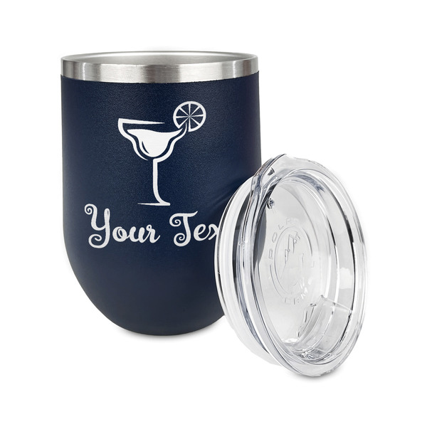 Cocktails Stainless Wine Tumblers - Navy - Single Sided - Alt View