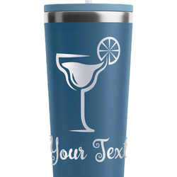 Cocktails RTIC Everyday Tumbler with Straw - 28oz - Steel Blue - Double-Sided (Personalized)