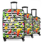Cocktails 3 Piece Luggage Set - 20" Carry On, 24" Medium Checked, 28" Large Checked (Personalized)