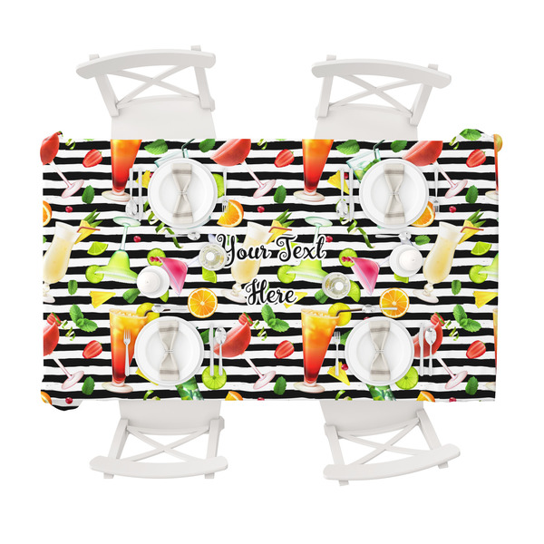 Cocktails Tablecloths (58"x102") - TOP VIEW (with plates)