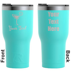 Cocktails RTIC Tumbler - Teal - Engraved Front & Back (Personalized)