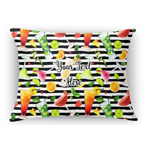 Custom Cocktails Rectangular Throw Pillow Case - 12"x18" (Personalized)