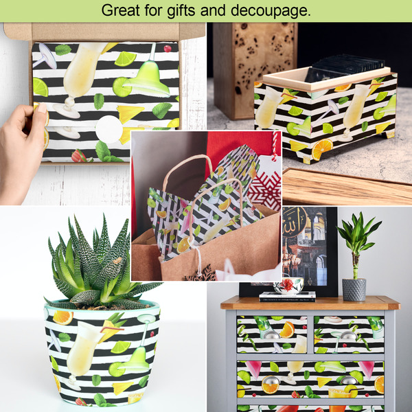 Cocktails Tissue Paper - In Use Collage