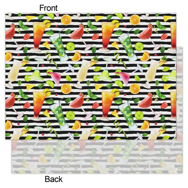 Cocktails Tissue Paper - Lightweight - Large - Front & Back