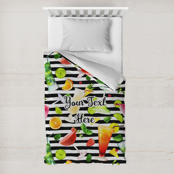 Custom Cocktails Toddler Duvet Cover w/ Name or Text
