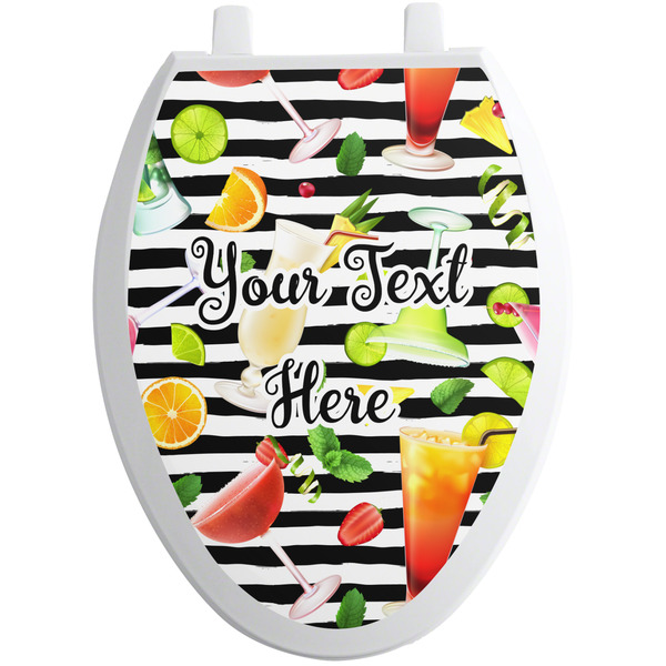 Custom Cocktails Toilet Seat Decal - Elongated (Personalized)