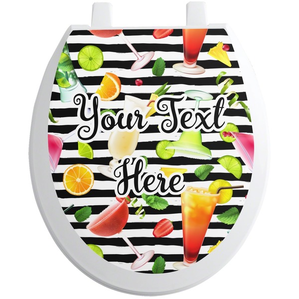 Custom Cocktails Toilet Seat Decal (Personalized)