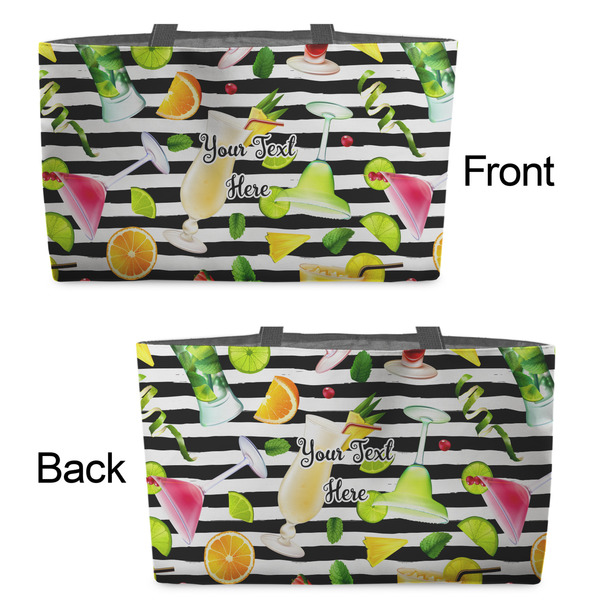 Cocktails Tote w/Black Handles - Front & Back Views