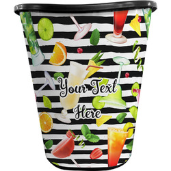 Cocktails Waste Basket - Double Sided (Black) (Personalized)