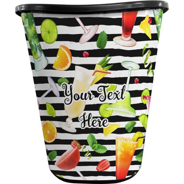 Cocktails Trash Can Black