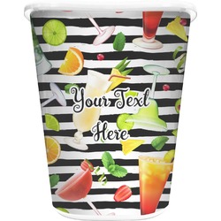 Cocktails Waste Basket - Double Sided (White) (Personalized)