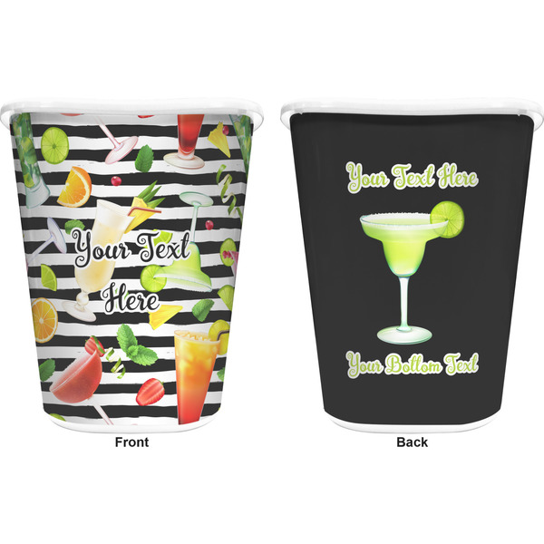 Cocktails Trash Can White - Front and Back - Apvl