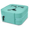 Cocktails Travel Jewelry Boxes - Leather - Teal - View from Rear