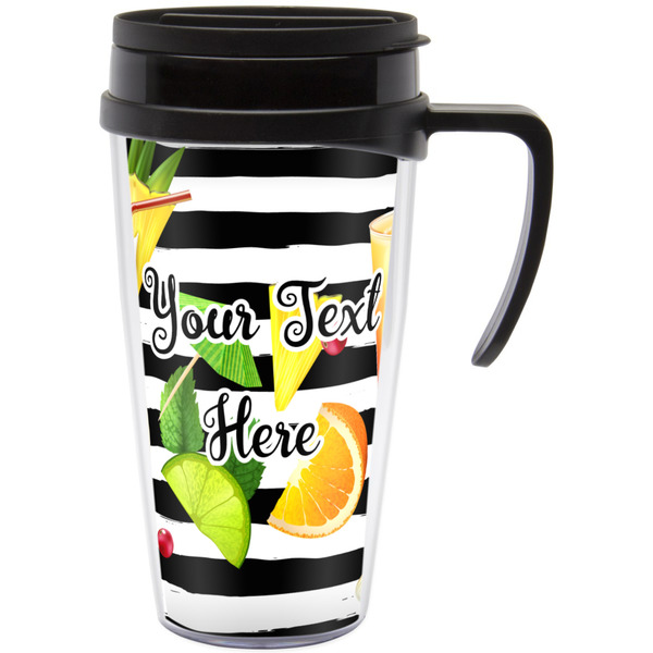 Custom Cocktails Acrylic Travel Mug with Handle (Personalized)