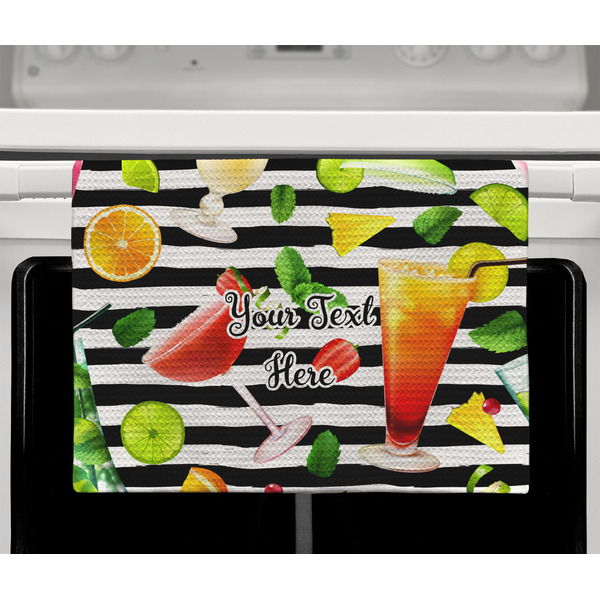 Cocktails Waffle Weave Towel - Full Color Print - Lifestyle2 Image