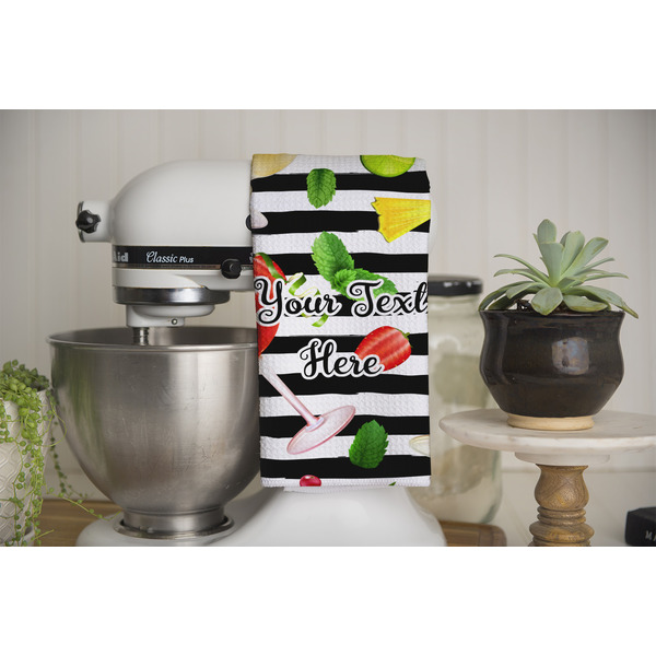 Cocktails Waffle Weave Towel - Full Color Print - Lifestyle Image