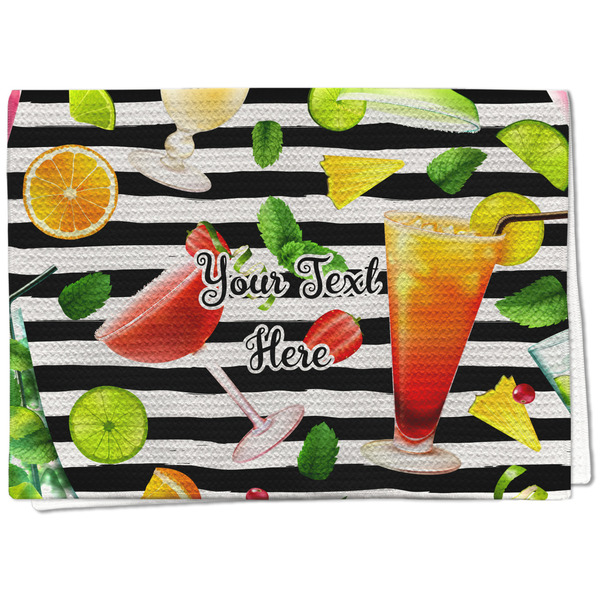 Custom Cocktails Kitchen Towel - Waffle Weave - Full Color Print (Personalized)