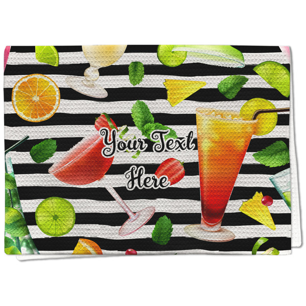 Custom Cocktails Kitchen Towel - Waffle Weave - Full Color Print (Personalized)