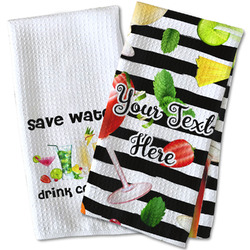 Cocktails Kitchen Towel - Waffle Weave (Personalized)