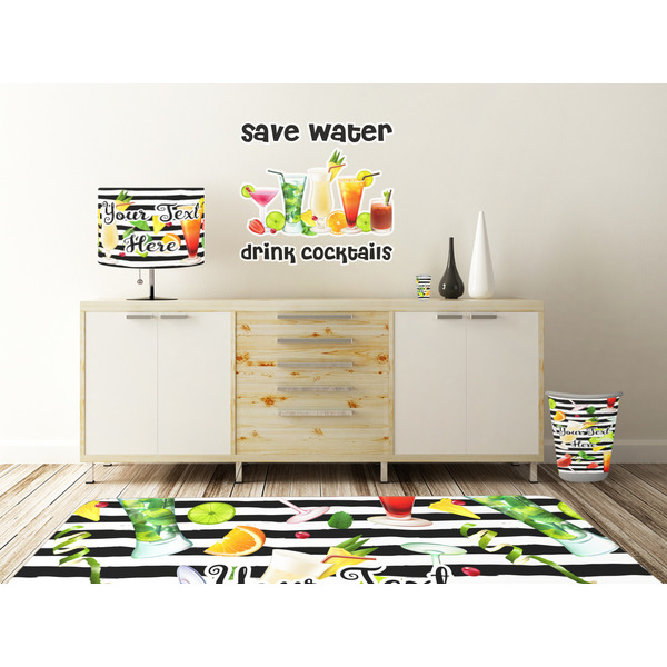 Cocktails Wall Graphic Decal Wooden Desk