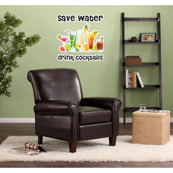 Cocktails Wall Graphic on Living Room Wall