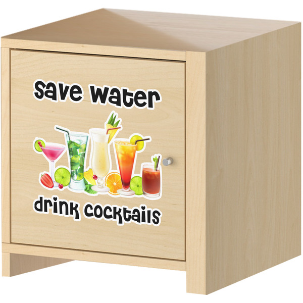 Cocktails Wall Graphic on Wooden Cabinet