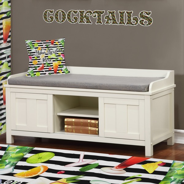 Cocktails Wall Name Decal Above Storage bench