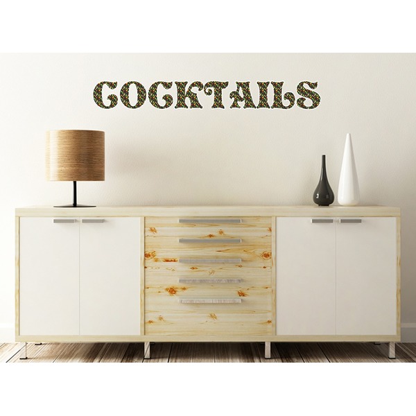 Cocktails Wall Name Decal On Wooden Desk