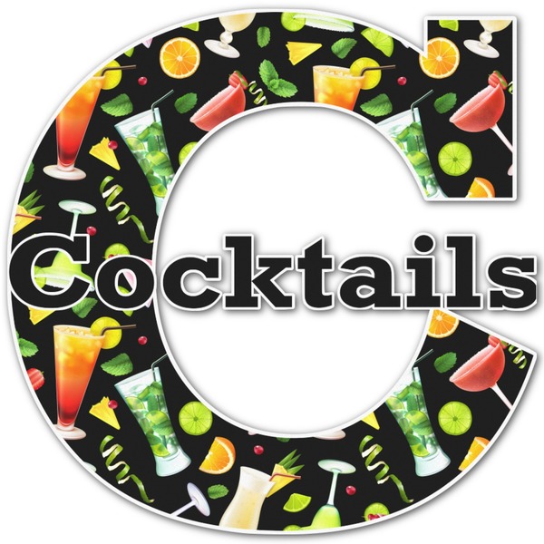 Custom Cocktails Name & Initial Decal - Up to 18"x18" (Personalized)
