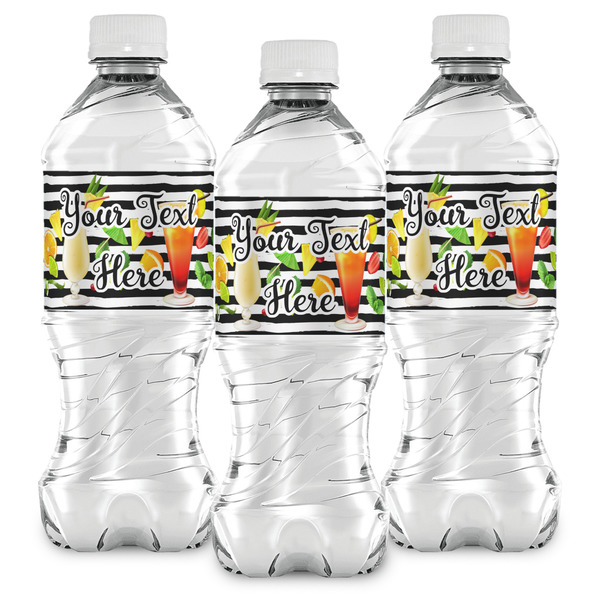 Cocktails Water Bottle Labels - Front View
