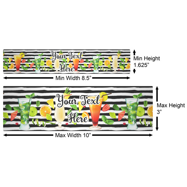 Cocktails Water Bottle Labels w/ Dimensions