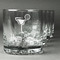 Cocktails Whiskey Glasses Set of 4 - Engraved Front